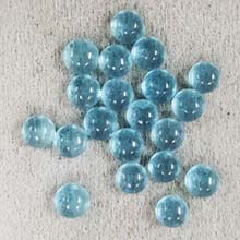 6MM ROUND CABOCHON CZ AQUAMARINE COLOR(20PCS/BAG)